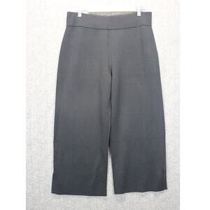 Club Monaco Women Pull On Wide Leg Capri Pants size Large Black Knit